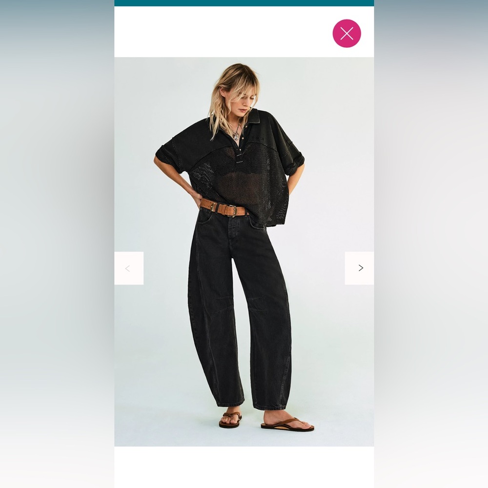 Free people barrel jeans in black sz 28